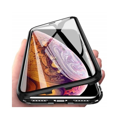 Husa Samsung Galaxy A51, Premium Magneto Glass 360 Grade, Negru Transparent